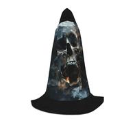 wdarff Horror Ghost Skull Print Carnivals Hooded Cloak Unisex Cosplay Costume Fashion Celebrations Outdoor Events