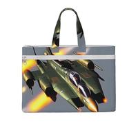 wdarff Jet Fighters Print Canvas Tote File Bag Office Supplies Shopping Books Business Travelers Commuting