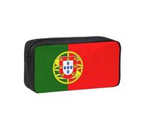 Wdarff Portuguese Flag Print Large-Capacity Pen Case Stationery Organizer Pouch Office Gifting Everyday Carry
