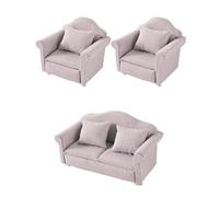 Wdbild 1/12 Scale Dollhouses Living Room Furniture Wood Sofa With Cushion Stripe Design For Craft Model Project Scene Display Dollhouses Miniature Couch