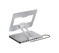 Wdbild 10 Port Laptop Docking Station And Folding Rising Base Holder And Comprehensive Device Protections Aluminum Stand Stable Laptop Holder