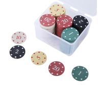 Wdbild 100Pcs Casinos Chip Roulettes Game Bingo Chip With Value Teaching Coin Counting Counters Chip