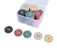 Wdbild 100Pcs Casinos Chip Roulettes Game Bingo Chip With Value Teaching Coin Counting Counters Chip