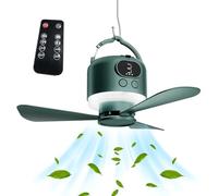 Wdbild 10400mAh Outdoor Ceiling Fan Light With Remote Controls And USB Charging Includes Detachable Bladee And Adjustable Speed For Use