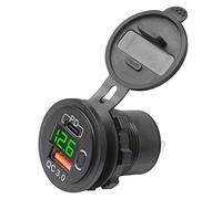 Wdbild 12V/24V USB C Car Socket QC3.0 PD Fast Charging Power Outlet Adapter With Voltmeter For Car Marine Truck