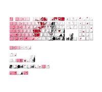 Wdbild 136PCS Keycaps With Translucent Anime Girl Theme Side Engraving Backlights Keycap For Mechanical Keyboard Comfort Typing Color Changing Keycaps