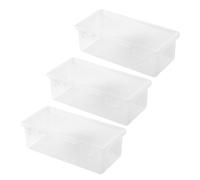 Wdbild 2/3Pcs Clear Hard Pencil Case Stackable High Capacity Pencil Case Colored Organizers Box for Multipurpose Desk Storage Box for Cosmetics