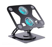 Wdbild 2 Fan Portable Laptop Stand With 360 Degree Swivels Functionality And Heights Adjustment From 50mm To 290mm For All Users Carbon Steel Laptop Stand