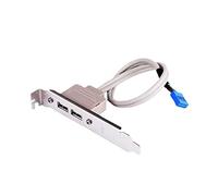 Wdbild 2 Ports USB 2.0 Female Back Panel To Motherboard 9pin Header Connector Cable Adapter With PCI Slot Plate Bracket 30cm