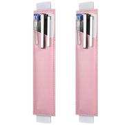 Wdbild 2Pcs Adjustable Elastic Band Pen Holder Leather Pen Pouches Leakproof Pencil Case for Hardcover Journal Notebook Holder for Books