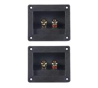 Wdbild 2Pcs Home Car Stereos 2-Way Speakers Box Terminals Round Square Spring Cup Connectors Binding Post 90X80mm Installation Binding Post
