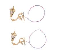 Wdbild 2pcs Miniature Wall Lamp Model With LED Light Portable Craft Supplies For Sand Table And Dollhouses Display Solution Landscape Decoration