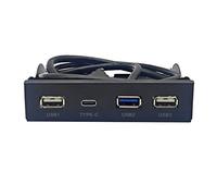 Wdbild 3.5 Inch Hub Splitter 19 Pin To Type C Ports 3.5mm Headphone Jacks Expansion Front Panel Shelf For Computer PC