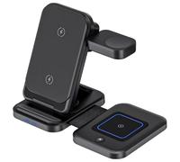 Wdbild 3 In 1 Fast Charging Hubs Station Adjustable Nonslip For Watch Phone Charging Rack Ambients Light Control