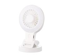 Wdbild 3 Speed Fan With LED Integrated Light And Phone Holder Adjustable Brightness For Enhances Outdoor & Indoor Activity