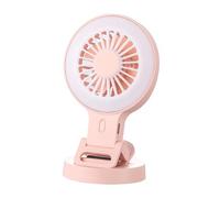 Wdbild 3 Speed Fan With LED Integrated Light And Phone Holder Adjustable Brightness For Enhances Outdoor & Indoor Activity