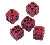 Wdbild 5Pcs Red Resin Six Sided Red Skull 18mm Digital Cubes Square Corner For Kid Educational Board Games
