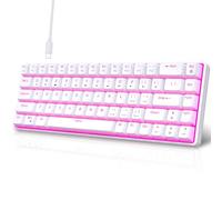 Wdbild 68 Key Gaming Keyboard Double Shot Clicky Switches LED Lighting Option USB C 60% Small Keypad Mechanical Keyboard