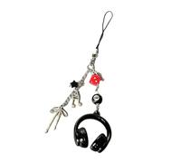 Wdbild 8 Ball Keychain Portable Beaded Earphone Chain Keyring Jewelry Accessory With Artistic Designs For Phone Keys Trendy Beaded Phone Lanyard