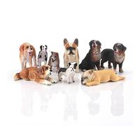 Wdbild 9 PCS Scientific Realistic Dog Figurine Toy For Kids&Adults Science Toy With Soft Texture Relieve Stress