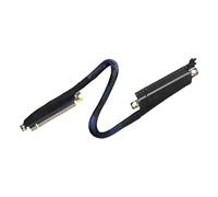 Wdbild Advanced PCIe5.0 X16 Right Exit GPU Extension Cable With 180 Degree Rotation Braide Sleeving And Low Signals Attenuation Right Exit Left Enter GPU Risers Cable