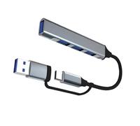 Wdbild Aluminum Alloy 4 In 1 Type C Hub USB Splitter Adapter For Simultaneous Device Charging And Data Transfer