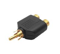 Wdbild Auditory Y Splitter Plug Adapter 1 Male To 2 Female Auditory Video Connectors For Loudspeaker Systems Gold Plated Mono Connectors