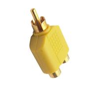 Wdbild Auditory Y Splitter Plug Adapter 1 Male To 2 Female Auditory Video Connectors For Loudspeaker Systems Gold Plated Mono Connectors
