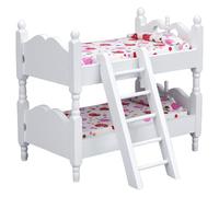 Wdbild Bedroom Bunk Bed Miniature Furniture Model DollHouses Accessory Realistic Floral Sheet Playset 1:12 Miniature Bunk Beds For Dollhouses For Kids