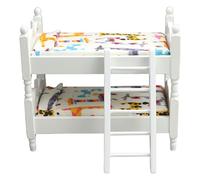 Wdbild Bedroom Bunk Bed Miniature Furniture Model DollHouses Accessory Realistic Floral Sheet Playset 1:12 Miniature Bunk Beds For Dollhouses For Kids