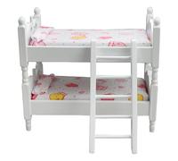 Wdbild Bedroom Bunk Bed Miniature Furniture Model DollHouses Accessory Realistic Floral Sheet Playset 1:12 Miniature Bunk Beds For Dollhouses For Kids