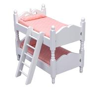Wdbild Bedroom Bunk Bed Miniature Furniture Model DollHouses Accessory Realistic Floral Sheet Playset 1:12 Miniature Bunk Beds For Dollhouses For Kids