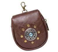 Wdbild Bum Bag, Medieval Embossed PU Leather Belt Pouches Retro Coin Purse for Halloween Party Costume Costume Accessory