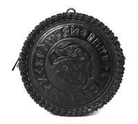 Wdbild Bum Bag, Medieval Embossed Waist Bag Vintage PU Leather Belt Bag Side Pack for Historical Reenactment and Costume Parties