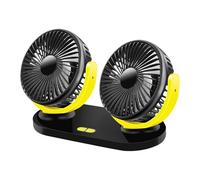 Wdbild Car Fan Double Head USB Fan For Car Vehicle Cooling Brushless Motor 2 Speeds 360Rotation For Dashboard