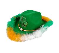 Wdbild Cowboy Hat, Hat Irish Hats with Green Leaf for Irish Day Accessories Hats Green Leaf