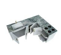 Wdbild Detailed Miniature Kitchen Cabinet Set For Dollhouses Display Craft Model Project Kitchen Scene Decoration Dollhouses Cabinet Set