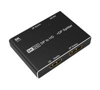 Wdbild DisplayPort To DisplayPort HDTV Splitter Adapter 8K@30Hz 4K@60Hz 1 In 2 Out Directional Splitter For Monitors