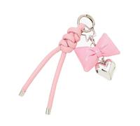 Wdbild Drawstring Bags, Elegant Butterfly Bows PU Leather Keychain Charm Pendant Keyring Multi Purpose Bag Accessory and Phone Lanyard