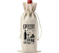 Wdbild Drawstring Bags, Linen Wine Bag for Wine Bottles Farewell for Friend and Coworkers Moving Away Celebration Reusable Wine Bag