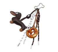 Wdbild Drawstring Bags, Sausage Dog Keychain Baseball Keying Braided Rope Pendant Car Key Chain PU Keyholders Bag Charm Decorations