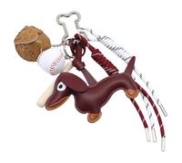 Wdbild Drawstring Bags, Sausage Dog Keychain Baseball Keying Braided Rope Pendant Car Key Chain PU Keyholders Bag Charm Decorations