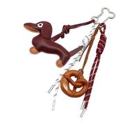 Wdbild Drawstring Bags, Sausage Dog Keychain Baseball Keying Braided Rope Pendant Car Key Chain PU Keyholders Bag Charm Decorations