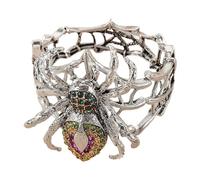 Wdbild Edgy Arachnid Charm Rhinestones Accented Adjustable For Halloween Parties Gothic Fashion Jewelry Gift Music Festival Punk Accessory