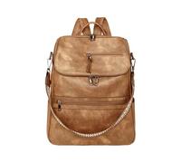 Wdbild Fashion Backpack Students School Bag PU Leather Backpack Travel Rucksack Large Capacity Daypacks Travel Bag Pu Leather School Retro Casual Daypacks