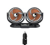 Wdbild For Head Car Fan USB 12V Electric Car Cooling With 360 Degree Adjustable Low Noise Automobile With 2 Po Fans Portable Oscillating Flexible Portable For Desk Quiet
