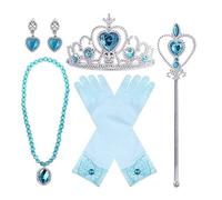 Wdbild Girls Princess Accessories Dress Up Clothing Set Gloves Crown Earrings Necklace And Hair Braid For Girls' Cosplay