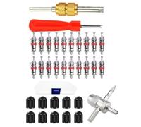 Wdbild Heavy Duty 33PCS Tire Tool With Ergonomic Handle For Car Motorcycle Bike Tire Repair & Maintenance Multipurpose Valves Cores Repair Kit