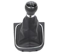 Wdbild High Durability Leather Gear Lever Stick Covers and Knob with Leather Gaitor Boot for 6 Speed MK5 MK6 Car Accessory Fit Gear Boot