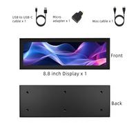 Wdbild High Resolution 1920x480 PC Case Monitor 8.8inch Secondary Display Screen For RPi Compatible Display
